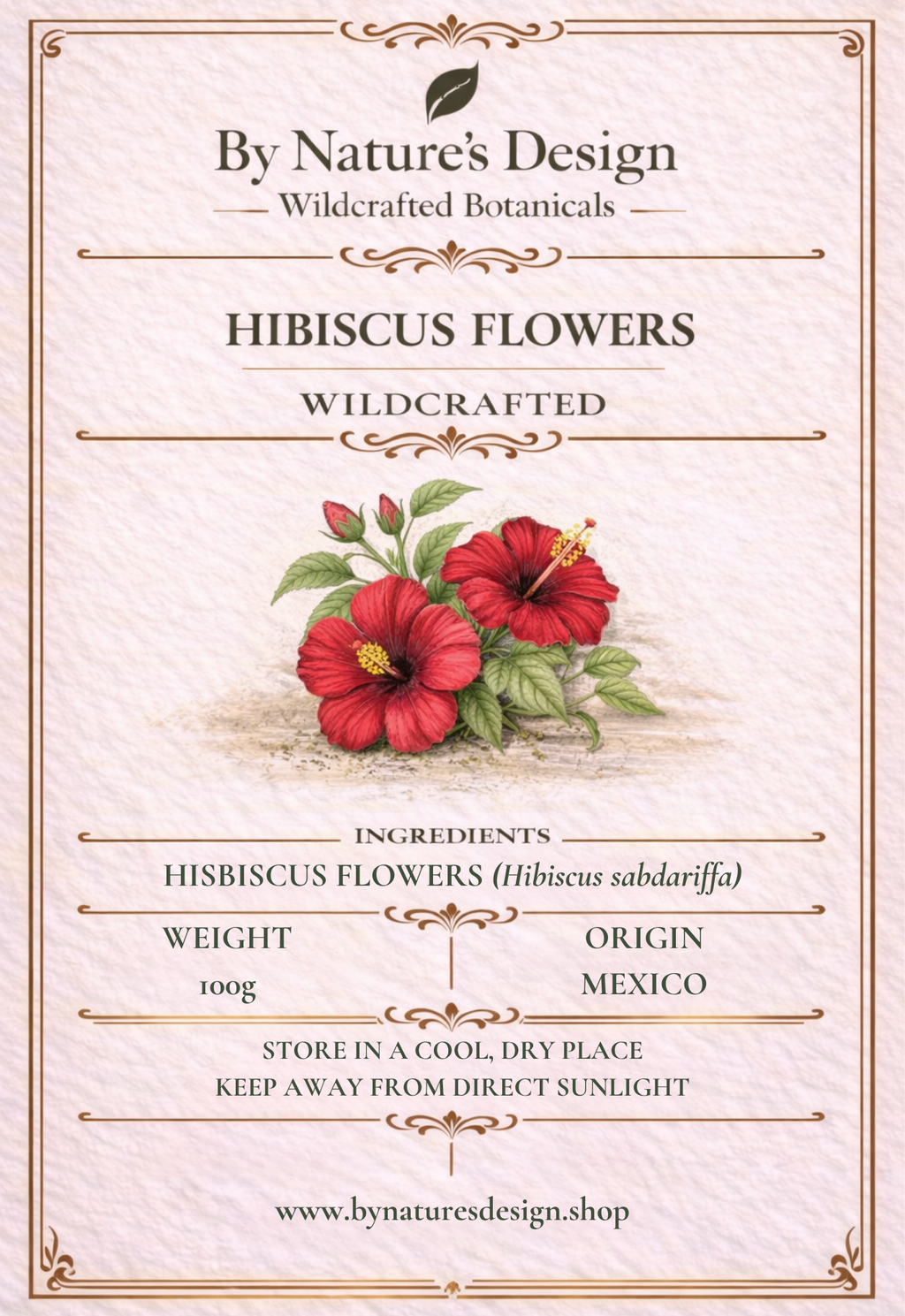 Hibiscus Flowers Label