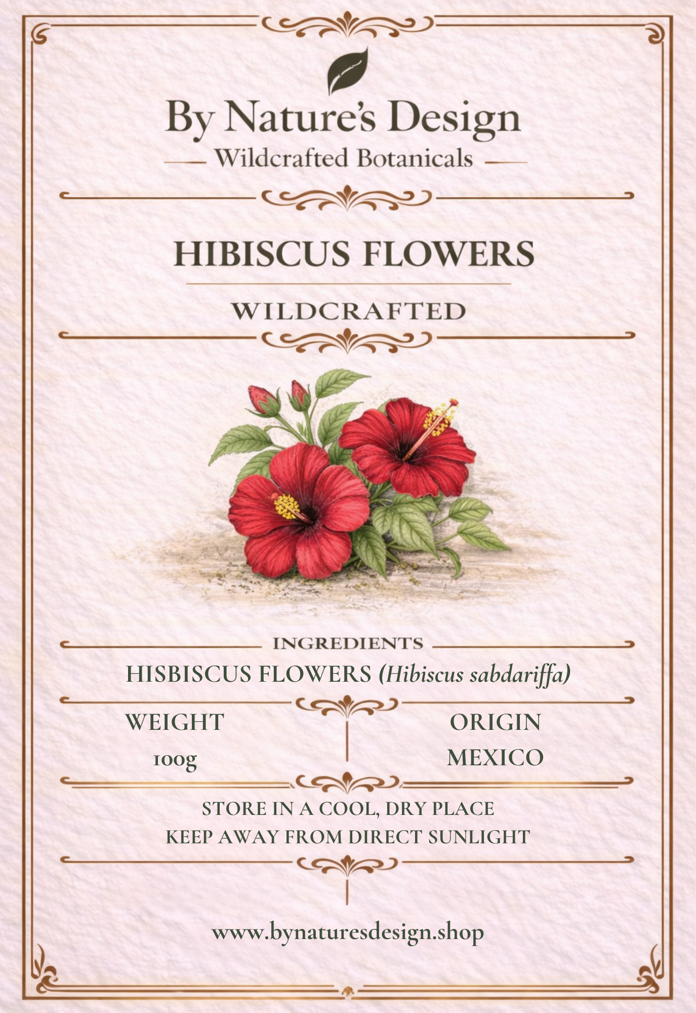 Hibiscus Flowers Label