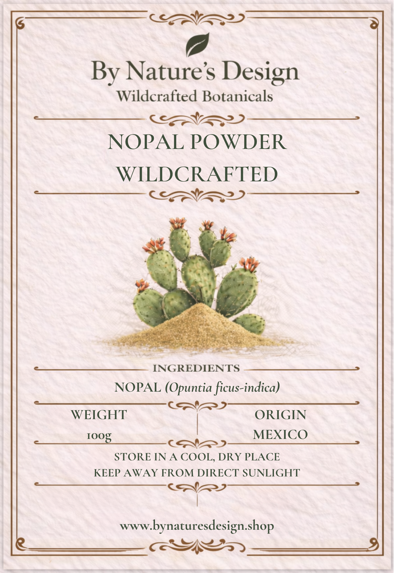 Wildcrafted Nopal Powder (Prickly Pear)
