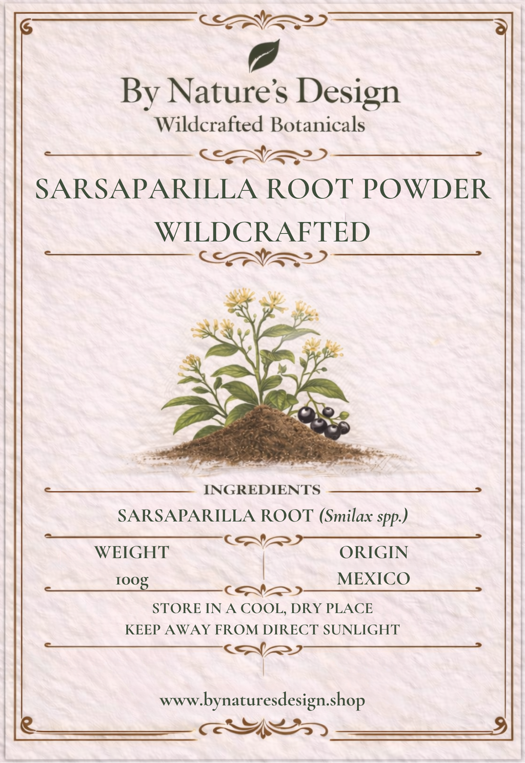 Wildcrafted Sarsaparilla Powder