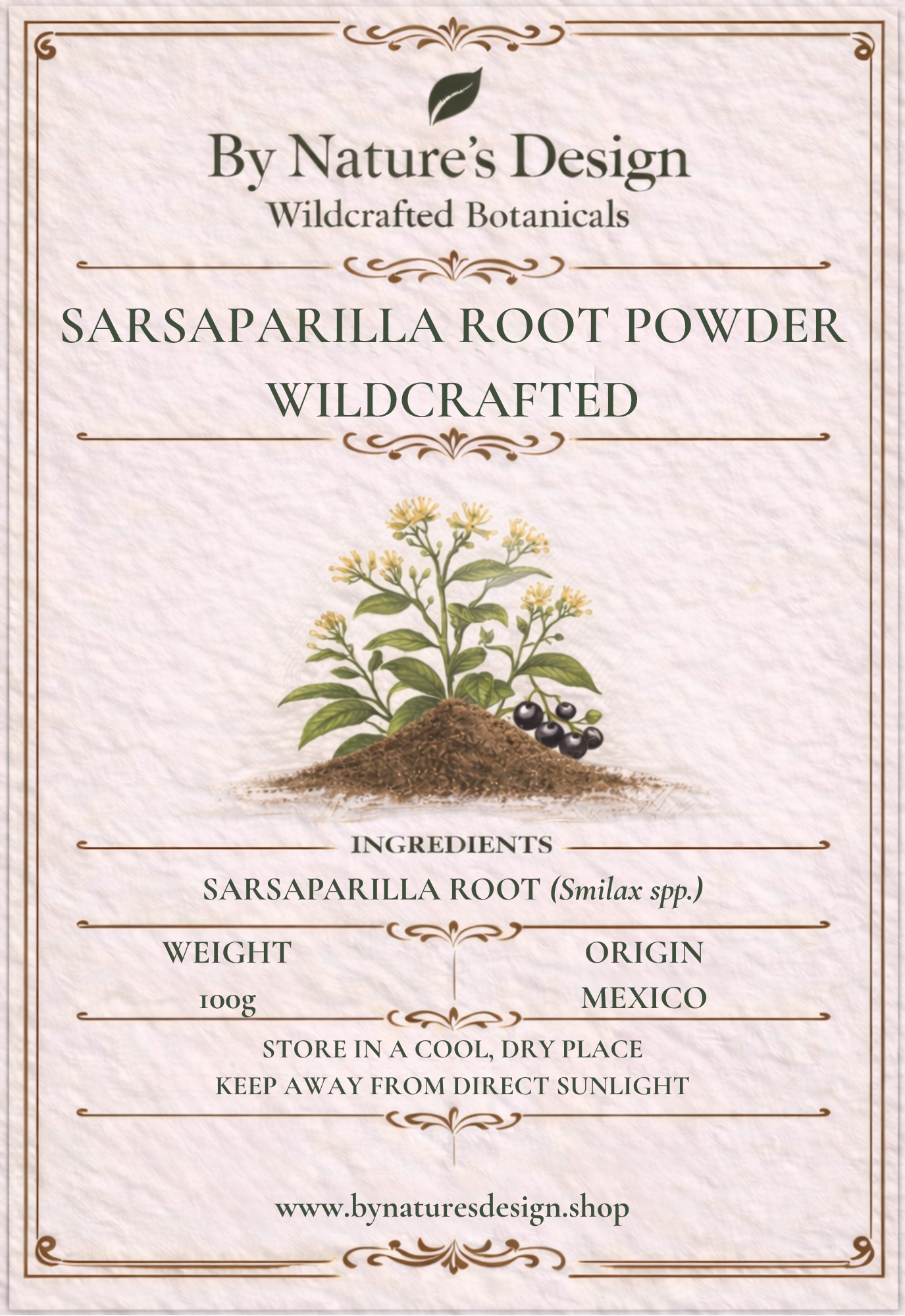 Wildcrafted Sarsaparilla Powder